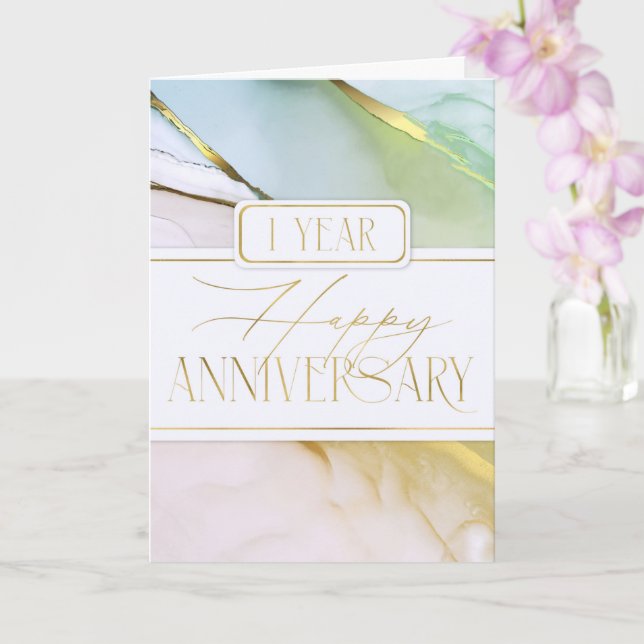 Carte Abstraite souple du 1er anniversaire de l'em (Orchidée)