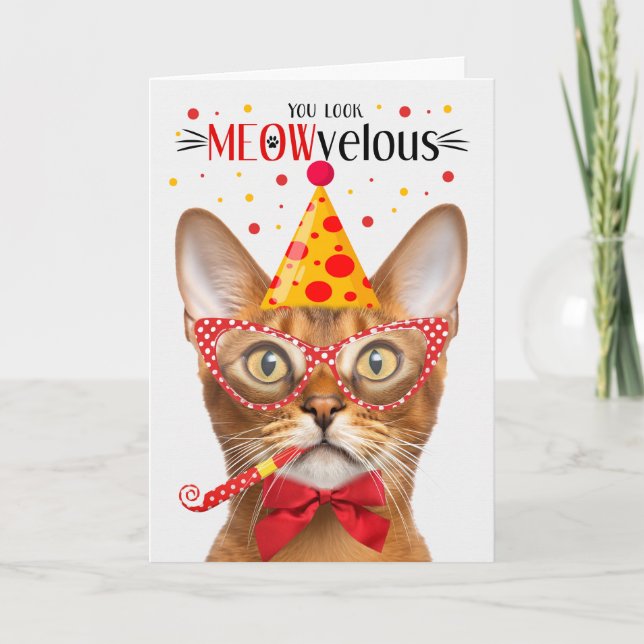Carte Abyssinian Cat MEOWvelous Anniversaire (Devant)