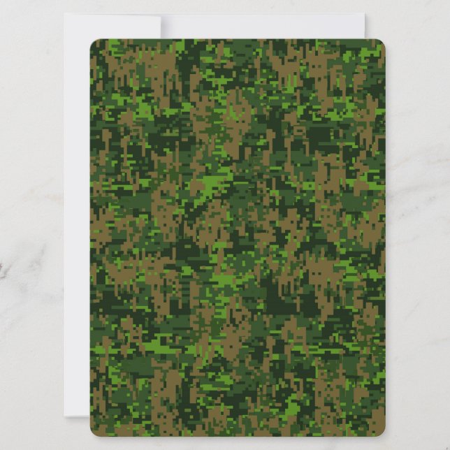 Carte Accentuations camouflage numérique de style forêt (Devant)