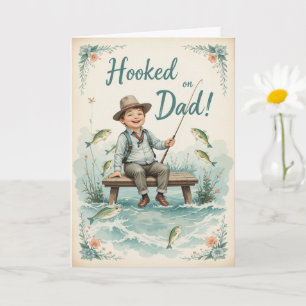 Carte Accompagné sur papa Pêche Fête des pères mignonne