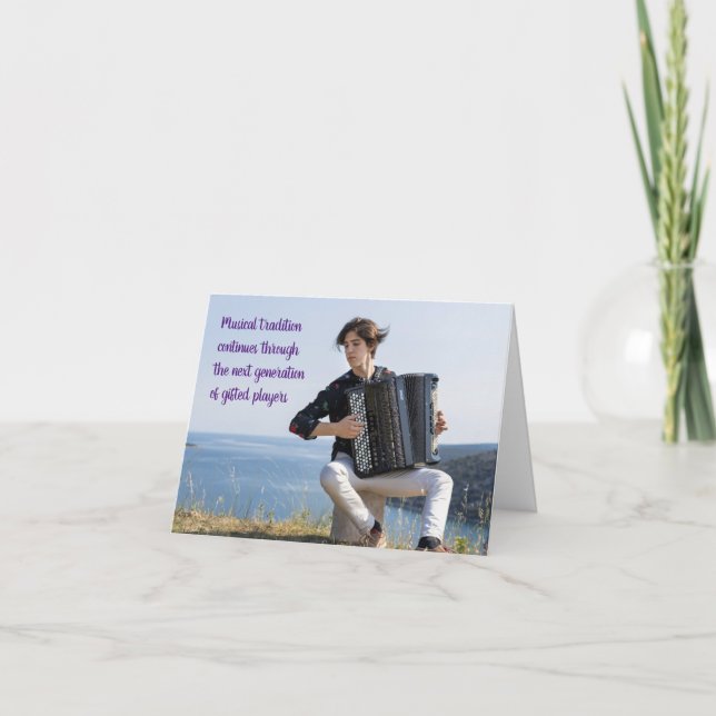 Carte Accordéon Accordioniste Musicien traditionnel (Devant)