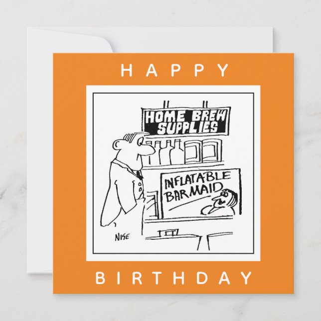 Carte Accueil Brûler un dessin de Barmaid gonflable (Devant)