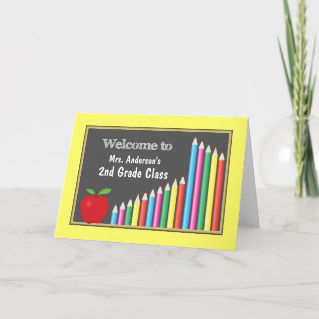 Carte Accueil Coloré Retour À La Classe (Devant)