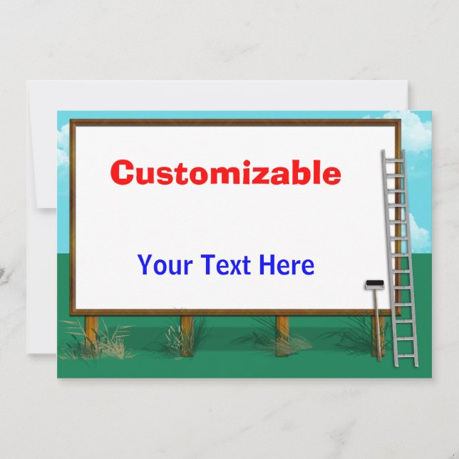 Carte Accueil du panneau publicitaire - Personnalisable, (Devant)