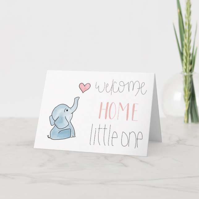 Carte Accueil Petit Éléphant (Devant)