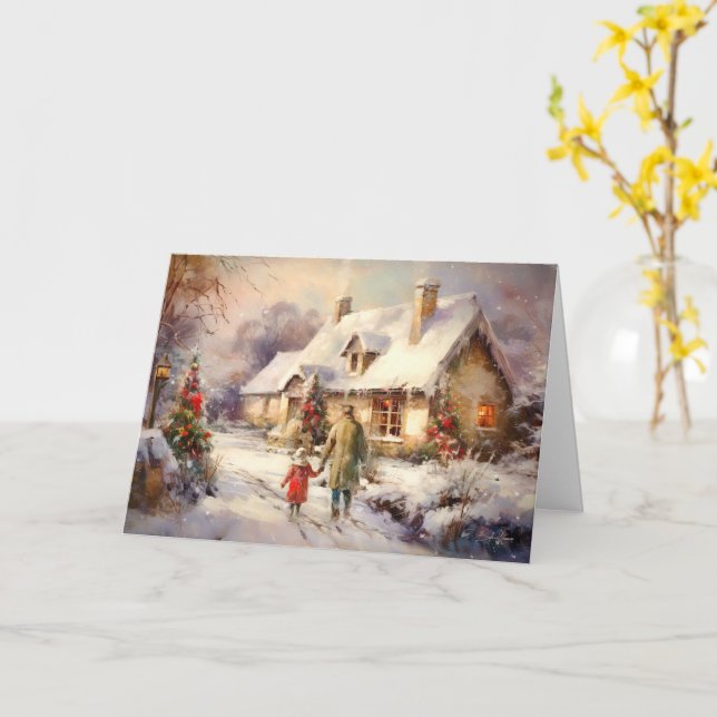 Carte Accueil pour les Fêtes (Fleur jaune)