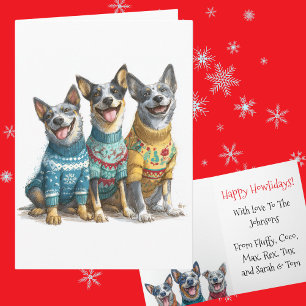 Carte ACD Heeler Noël Vacant moche de Noël
