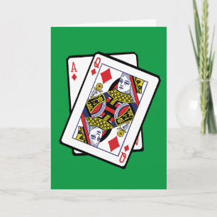 Carte Ace & Queen of Diamonds 21e anniversaire Né en 200