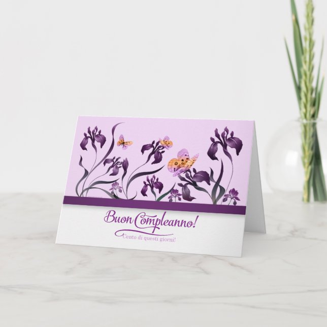Carte Acheteur Italien ! Anniversaire de Purple Iris (Devant)