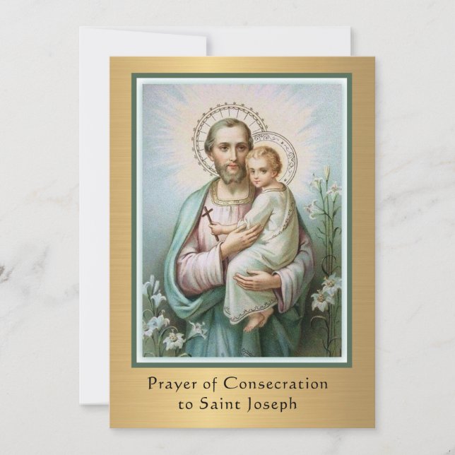Carte Acte de consécration à la prière catholique St Jos (Devant)