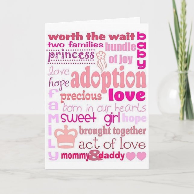 CARTE ACTE DE L'AMOUR=ADOPTION DE LA FILLE BÉBÉ=FÉLICITA (Devant)