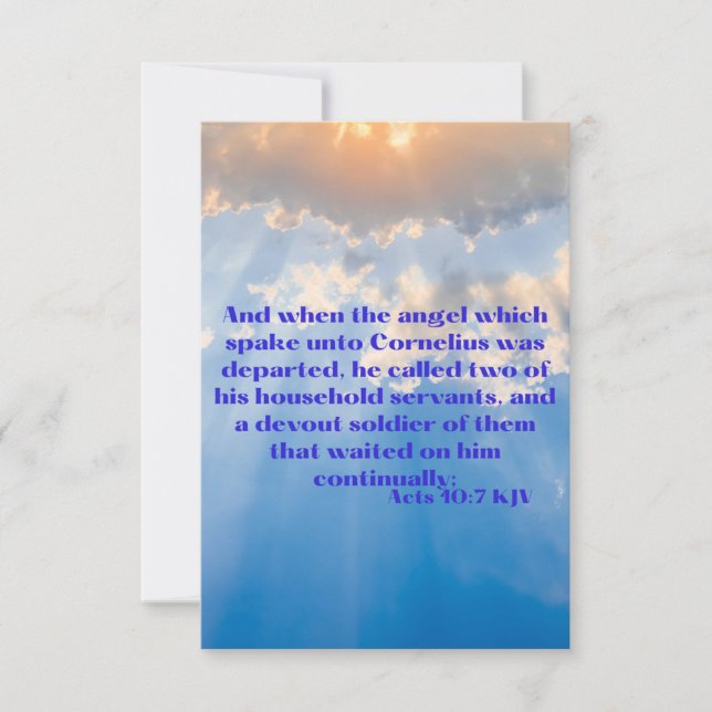 Carte Actes 10:7 KJV Bible Scripture Pic Greeting Card (Devant)