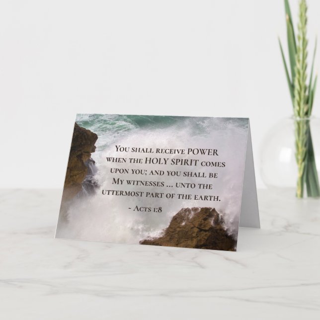 Carte Actes 1:8 Vous recevrez POUVOIR Bible Verse (Devant)