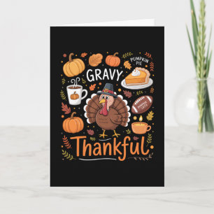 Carte Action de grâce drôle de dindon de Thanksgiving à 