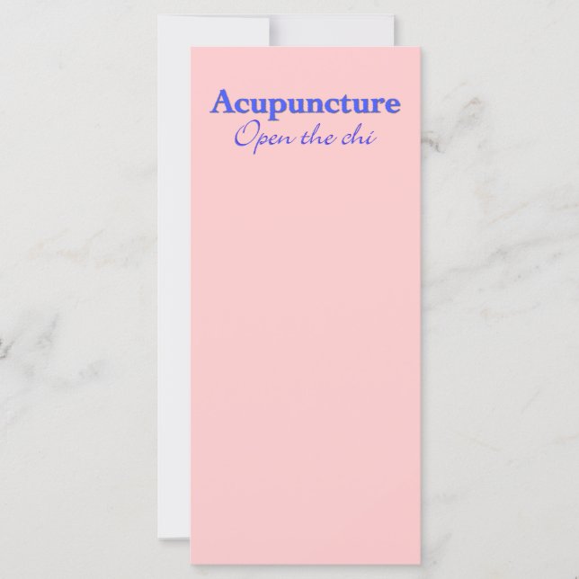 Carte Acupuncture - Ouvrir le chi (Devant)