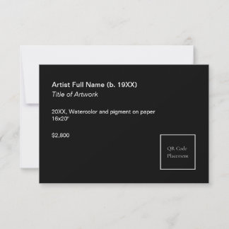 Carte Add QR Code Artwork Exhibition Label Template