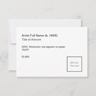 Carte Add QR Code Artwork Exhibition Label Template