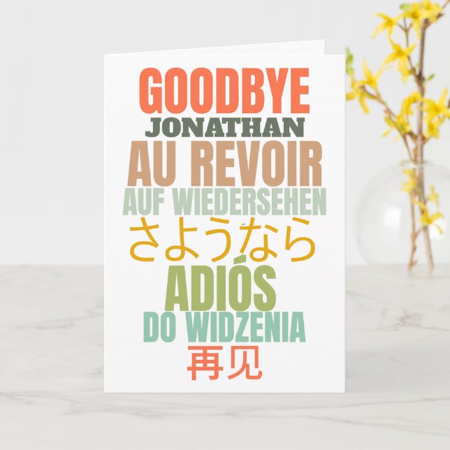 Carte Adieu Adieu (Fleur jaune)
