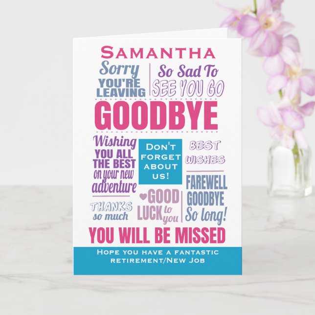 Carte Adieu Adieu Nouvelle retraite d'emploi (Orchidée)