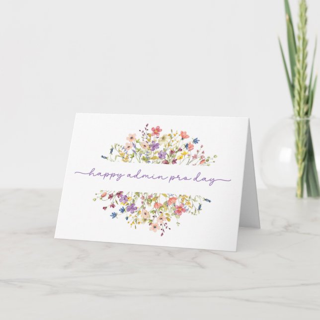 Carte Admin Pro Day entouré de Fleurs sauvages délicieux (Devant)