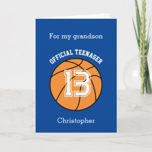 Carte Adolescent officiel de Basketball 13e Anniversaire