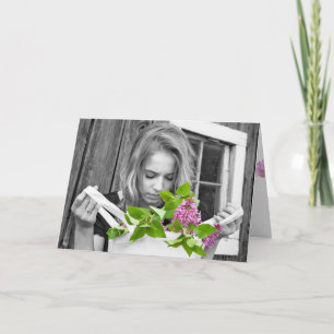 Carte adolescente avec sac lilas