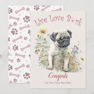 Carte Adoption de chien Carlin, Jour J'ai Craqué