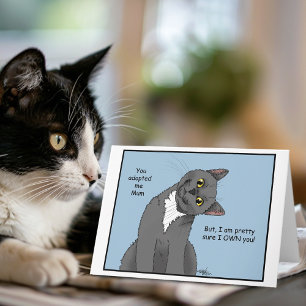 Carte Adoption de maman de chat