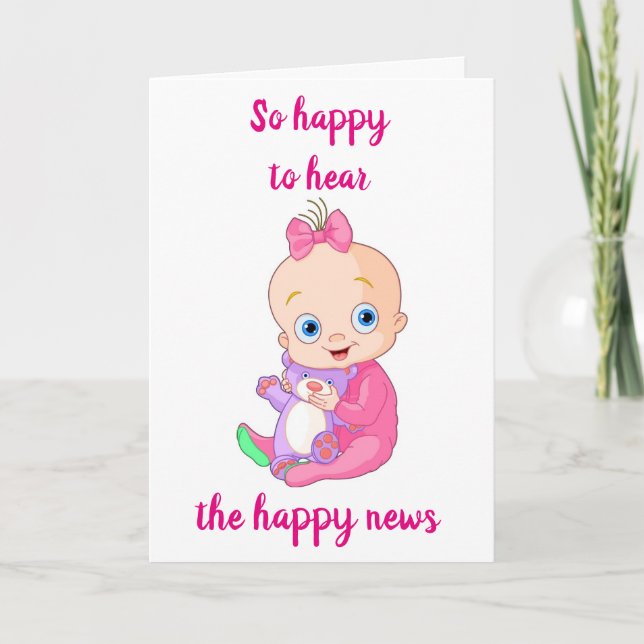CARTE **ADOPTION** FÉLICITATIONS POUR VOTRE FILLE BÉBÉ!  (Devant)
