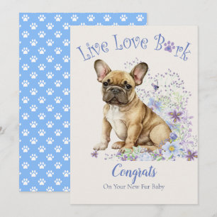 Carte Adoption Florale de Bouledogue Français, Jour de G