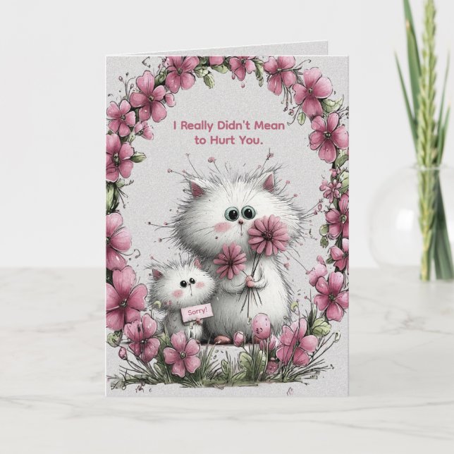 Carte Adorable Cats Apology Greeting Card (Devant)