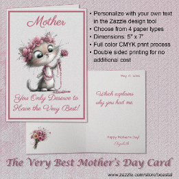 Carte Adorable Cats Best Mother's Day Greeting Card
