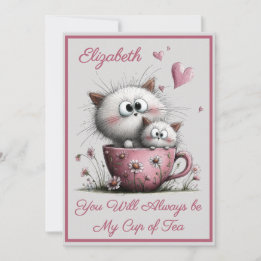 Carte Adorable Cats Valentines Day Greeting Card