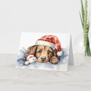 Carte adorable chien de Noël