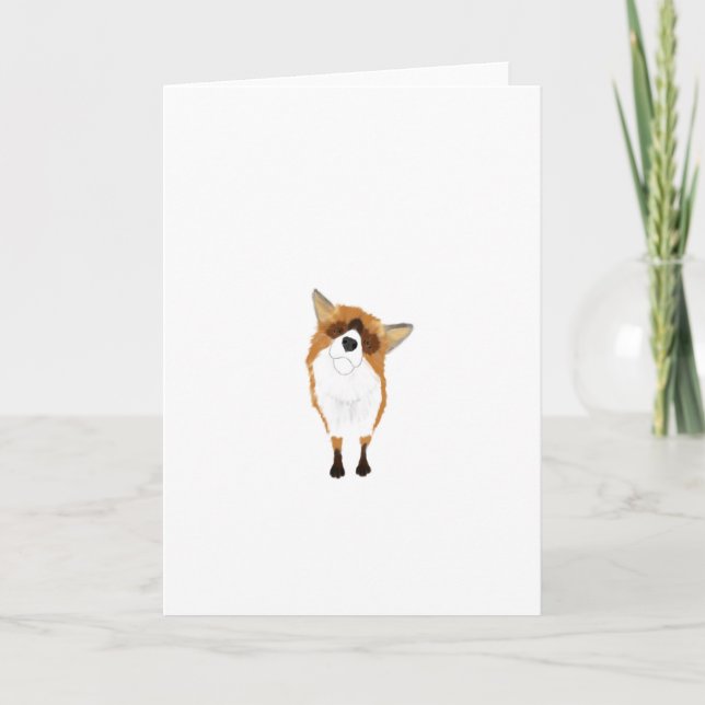 Carte Adorable Curious Fox Greeting Card (Devant)