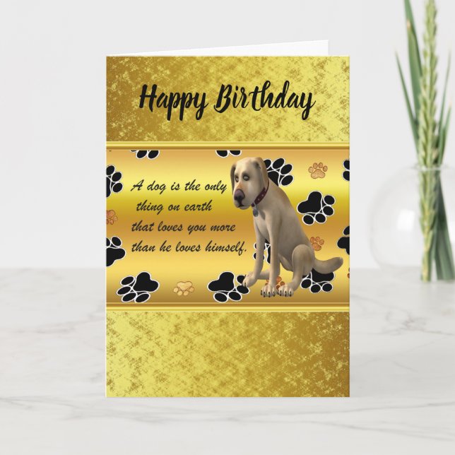 Carte Adorable dog sitting with a cute fun quote (Devant)