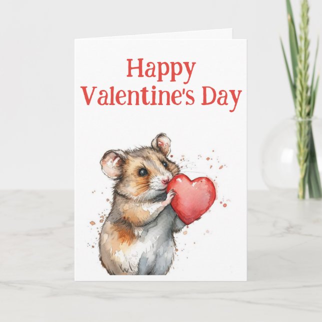 Carte Adorable Hampster Valentine's Day (Devant)