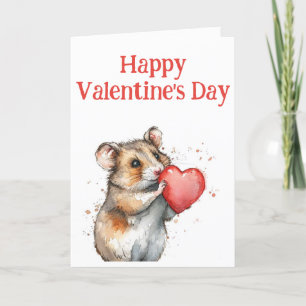 Carte Adorable Hampster Valentine's Day