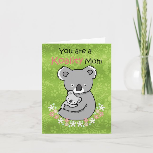 Carte Adorable Koala ours Jolie et drôle journée des mèr (Devant)