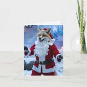 Carte Adorable Noël Red Fox chants