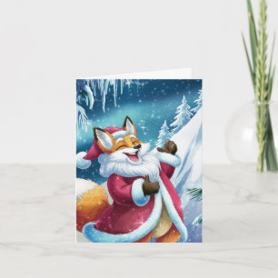 Carte Adorable Noël Red Fox chants