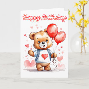 Carte Adorable Ours En Conflit Joyeux Anniversaire