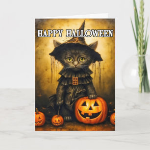 Carte Adorable Petit chat Kitty noir