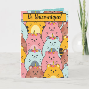 Carte Adorables Unicorn Kitties "Be Unicornique"