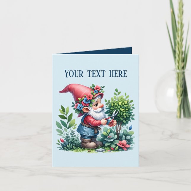 Carte adorateurs de gnome de jardinage mignon ajouter du (Devant)
