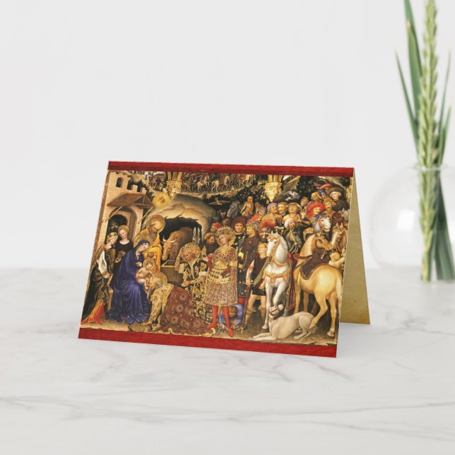 Carte ADORATION DE MAGI Gentile Da Fabriano, Noël (Devant)