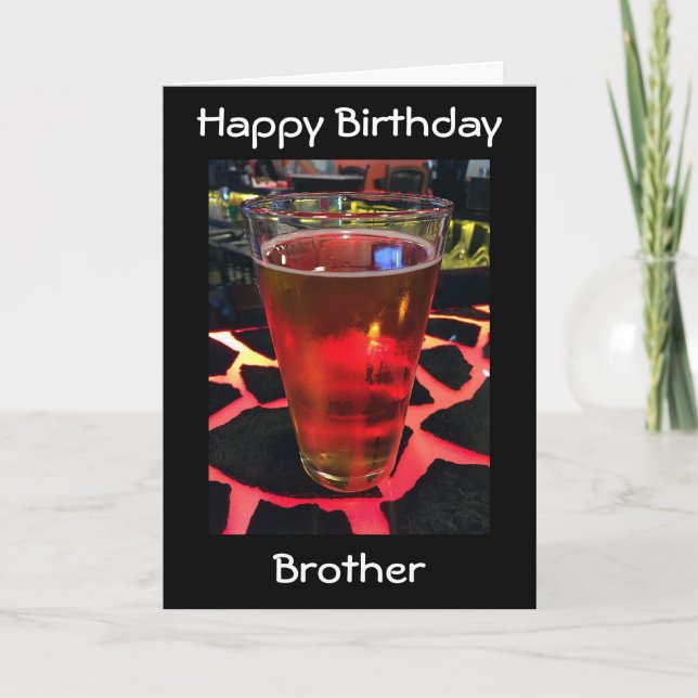 CARTE ADULT BROTHER'S BIRTHDAY-BEER ON A COOL BAR (Devant)