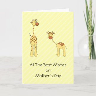 Carte Adulte et girafe de bébé. Bande dessinée