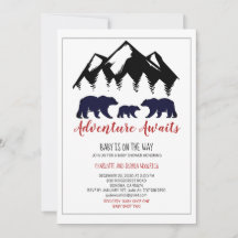 Adventure Await Woodland Bear Baby shower By Mail