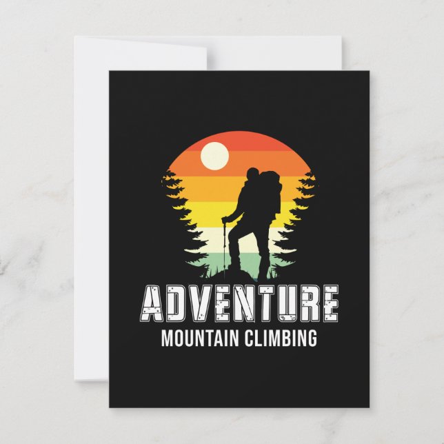 Carte Adventure Outdoor Camping Hiker and Forest (Devant)